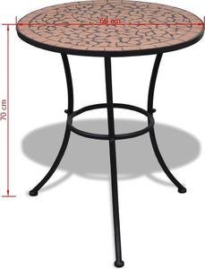 vidaXL stolik bistro, terakota, 60 cm, mozaikowy (41528) 5