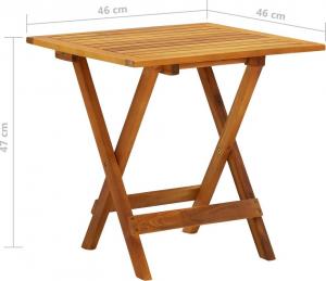 vidaXL stolik bistro, 46x46x47 cm, lite drewno akacjowe (41435) 8