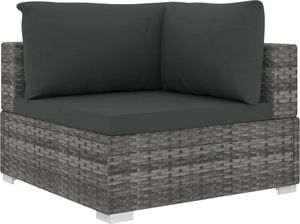 vidaXL 10 częściowy ogrodowy zestaw wypoczynkowy, poduszki, rattan PE, szary (46816) 4