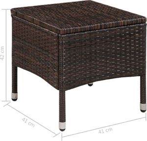 vidaXL 3 częściowy zestaw mebli bistro, rattan PE, brązowy (44093) 5