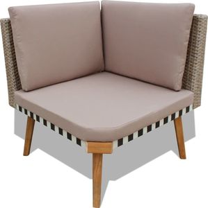 vidaXL 4 częściowy zestaw wypoczynkowy do ogrodu, poduszki, rattan PE, szary (43133) 6