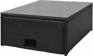 vidaXL 4 częściowy zestaw wypoczynkowy do ogrodu, poduszki, rattan PE czarny (43104) 7