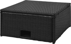 vidaXL 4 częściowy zestaw wypoczynkowy do ogrodu, poduszki, rattan PE czarny (43104) 8