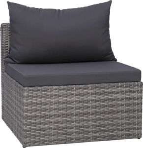 vidaXL 8 częściowy zestaw wypoczynkowy do ogrodu, poduszki, rattan PE, szary (44157) 6