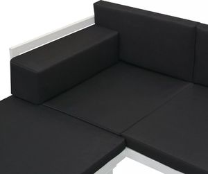 vidaXL 4 częściowy zestaw mebli do ogrodu z poduszkami, aluminium, czarny (42815) 5