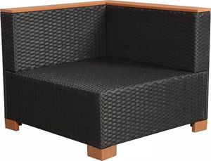 vidaXL 7 częściowy zestaw wypoczynkowy do ogrodu, poduszki, rattan PE czarny (42757) 8