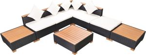 vidaXL 8 częściowy zestaw wypoczynkowy do ogrodu, poduszki, rattan PE czarny (42756) 2
