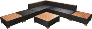 vidaXL 8 częściowy zestaw wypoczynkowy do ogrodu, poduszki, rattan PE czarny (42756) 7