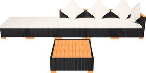 vidaXL 6 częściowy zestaw wypoczynkowy do ogrodu, poduszki, rattan PE czarny (42755) 4
