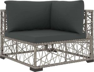 vidaXL 8 częściowy zestaw wypoczynkowy do ogrodu, poduszki, rattan PE, szary (46806) 4