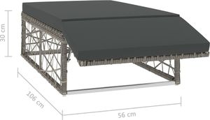 vidaXL 2 częściowy zestaw wypoczynkowy do ogrodu, poduszki, rattan PE, szary (46812) 7