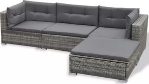 vidaXL 6 częściowy zestaw wypoczynkowy do ogrodu, poduszki, rattan PE, szary (41879) 5