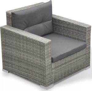 vidaXL 6 częściowy zestaw wypoczynkowy do ogrodu, poduszki, rattan PE, szary (41879) 6