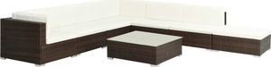 vidaXL 8 częściowy zestaw wypoczynkowy do ogrodu, poduszki, rattan PE, brąz (44609) 2