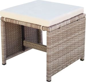 vidaXL 9-cz. zestaw mebli ogrodowych z poduszkami, rattan PE, beżowy 8