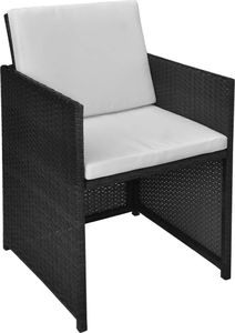 vidaXL 9 częściowy zestaw mebli ogrodowych z poduszkami, rattan PE, czarny (42522) 7