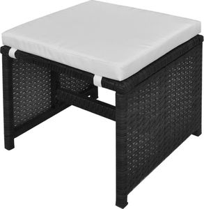 vidaXL 9 częściowy zestaw mebli ogrodowych z poduszkami, rattan PE, czarny (42522) 8