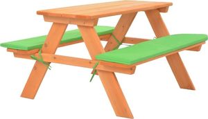 vidaXL dziecięcy stolik piknikowy z ławkami, 89x79x50 cm, lita jodła (91793) 1