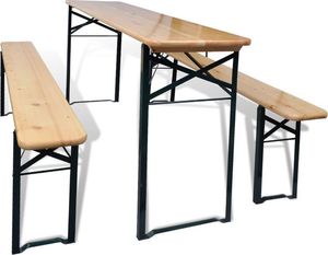 vidaXL składany stół biesiadny z 2 ławkami, 177 cm, drewno sosnowe (42206) 1