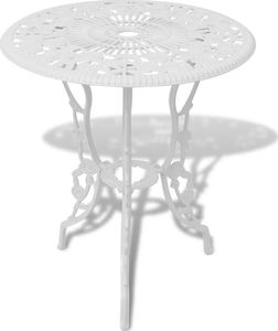 vidaXL 3 częściowy zestaw mebli bistro ze stopu aluminium, biały (42165) 2