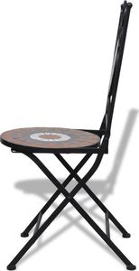 vidaXL 3 częściowy zestaw mebli bistro z mozaiką, terrakota i biel (271773) 6