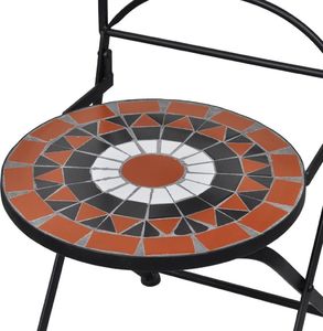 vidaXL 3 częściowy zestaw mebli bistro z mozaiką, terrakota i biel (271773) 7