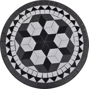 vidaXL 3 częściowy zestaw mebli bistro z mozaiką czarno-białą (271772) 8