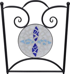 vidaXL 3 częściowy zestaw mebli bistro z mozaiką niebiesko-białą (271771) 8