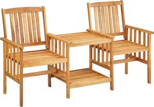 vidaXL Krzesła ogrodowe ze stolikiem, 159x61x92 cm, lita akacja 1