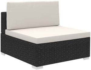 vidaXL 8 częściowy zestaw wypoczynkowy do ogrodu, poduszki, rattan PE czarny (41261) 4