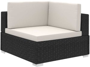 vidaXL 8 częściowy zestaw wypoczynkowy do ogrodu, poduszki, rattan PE czarny (41261) 3