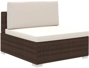 vidaXL 8 częściowy zestaw wypoczynkowy do ogrodu, poduszki, rattan PE, brąz (41260) 3