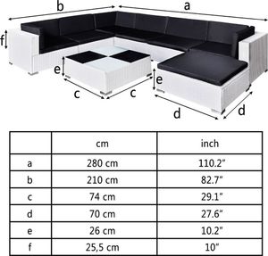 vidaXL 8 częściowy zestaw wypoczynkowy do ogrodu, poduszki, rattan PE, biały (41265) 7