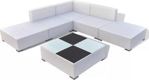 vidaXL 6 częściowy zestaw wypoczynkowy do ogrodu, poduszki, rattan PE, biały (41264) 3