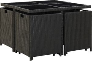 vidaXL 9 częściowy zestaw mebli ogrodowych z poduszkami, rattan PE, czarny (46532) 4