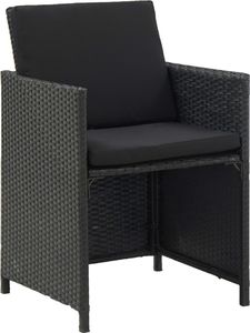 vidaXL 9 częściowy zestaw mebli ogrodowych z poduszkami, rattan PE, czarny (46532) 5