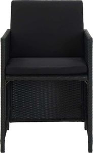 vidaXL 9 częściowy zestaw mebli ogrodowych z poduszkami, rattan PE, czarny (46532) 7