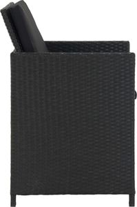 vidaXL 9 częściowy zestaw mebli ogrodowych z poduszkami, rattan PE, czarny (46532) 8