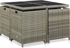 vidaXL 9 częściowy zestaw mebli ogrodowych z poduszkami, rattan PE, szary (46536) 5