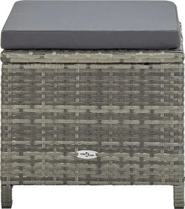 vidaXL 9 częściowy zestaw mebli ogrodowych z poduszkami, rattan PE, szary (46536) 6