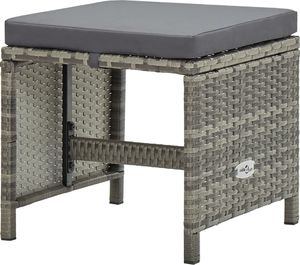 vidaXL 9 częściowy zestaw mebli ogrodowych z poduszkami, rattan PE, szary (46536) 7