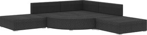 vidaXL 6 częściowy zestaw mebli do ogrodu, z poduszkami, polirattan, czarny (46752) 3
