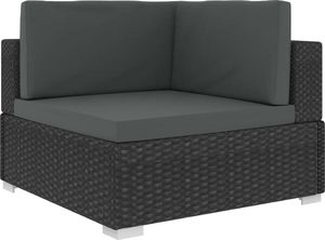 vidaXL 6 częściowy zestaw mebli do ogrodu, z poduszkami, polirattan, czarny (46752) 4