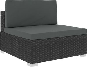 vidaXL 6 częściowy zestaw mebli do ogrodu, z poduszkami, polirattan, czarny (46752) 6