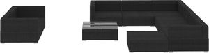 vidaXL 10-cz. zestaw mebli do ogrodu, poduszki, rattan PE, czarny 3