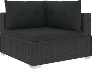 vidaXL 10-cz. zestaw mebli do ogrodu, poduszki, rattan PE, czarny 4