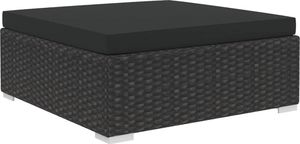 vidaXL 10-cz. zestaw mebli do ogrodu, poduszki, rattan PE, czarny 5