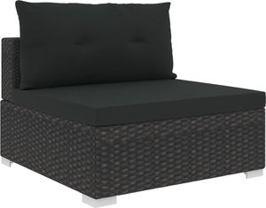 vidaXL 10-cz. zestaw mebli do ogrodu, poduszki, rattan PE, czarny 6
