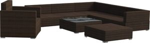 vidaXL 8 częściowy zestaw wypoczynkowy do ogrodu, poduszki, rattan PE, brąz (46765) 3