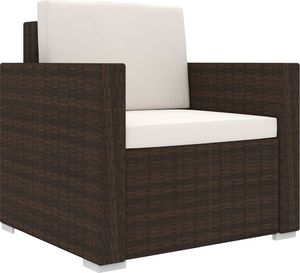 vidaXL 8 częściowy zestaw wypoczynkowy do ogrodu, poduszki, rattan PE, brąz (46765) 8